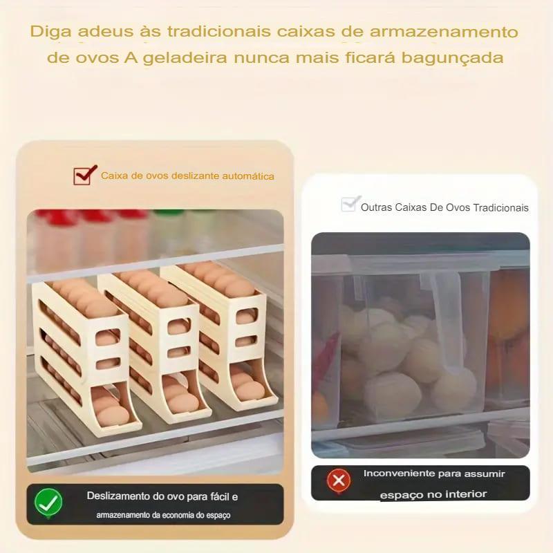 Organizador de Ovos de Plástico para Geladeira