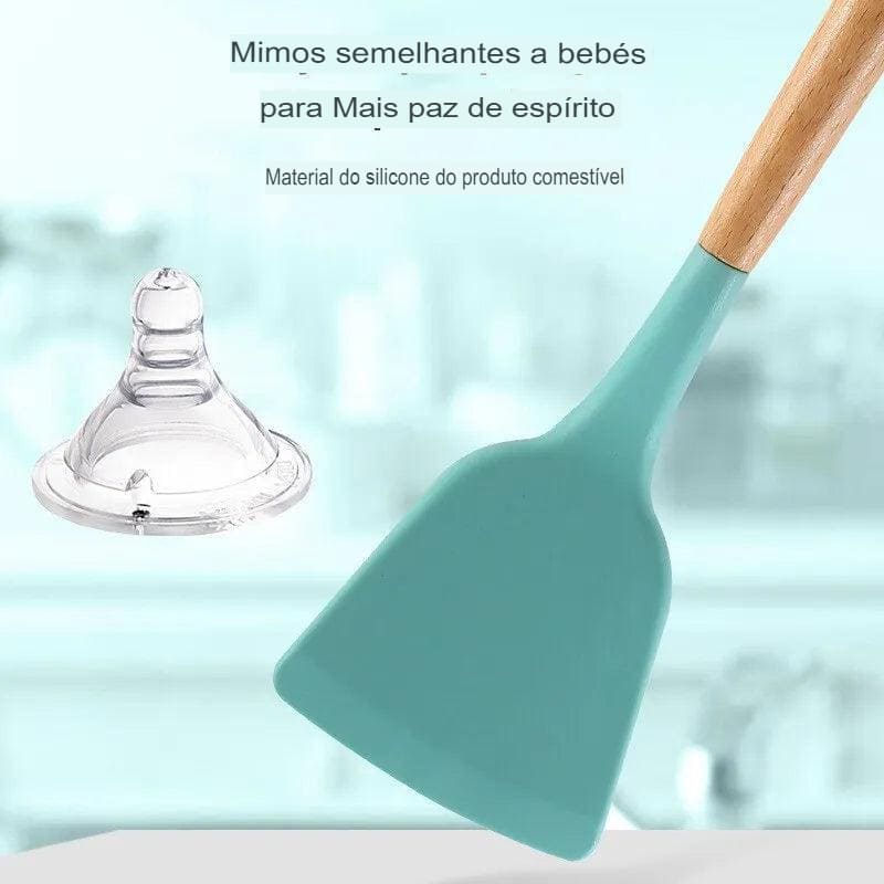 Utensílios de cozinha em Silicone - Conjunto com 12 Peças